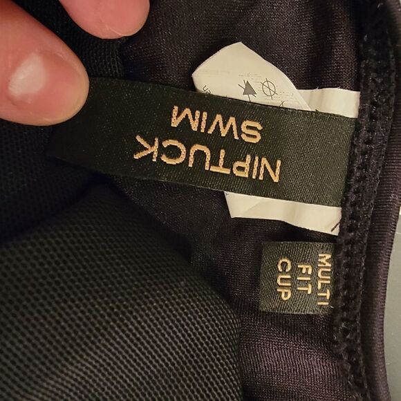 NipTuck- Swimsuit black lace up size 8 - Picture 3 of 6